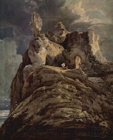 Thomas Girtin Bamburgh Castle, Northumberland Spain oil painting art